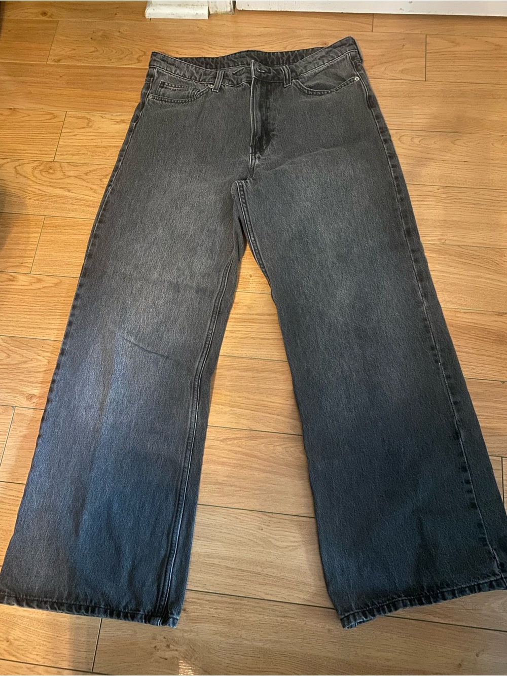 High-Rise Gray Bootcut Jeans for Women #15